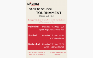 BACK TO SCHOOL TOURNAMENT - MONDAY SEPTEMBER 7