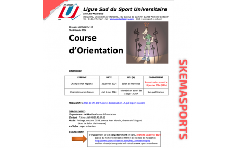 CHAMPIONNAT : INSCRIVEZ-VOUS POUR LA COURSE D'ORIENTATION